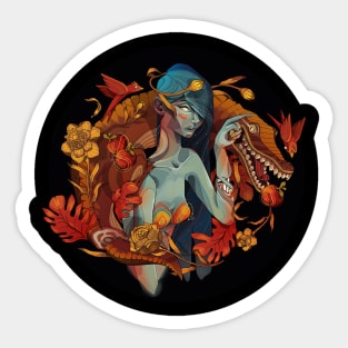 crocodile woman Sticker